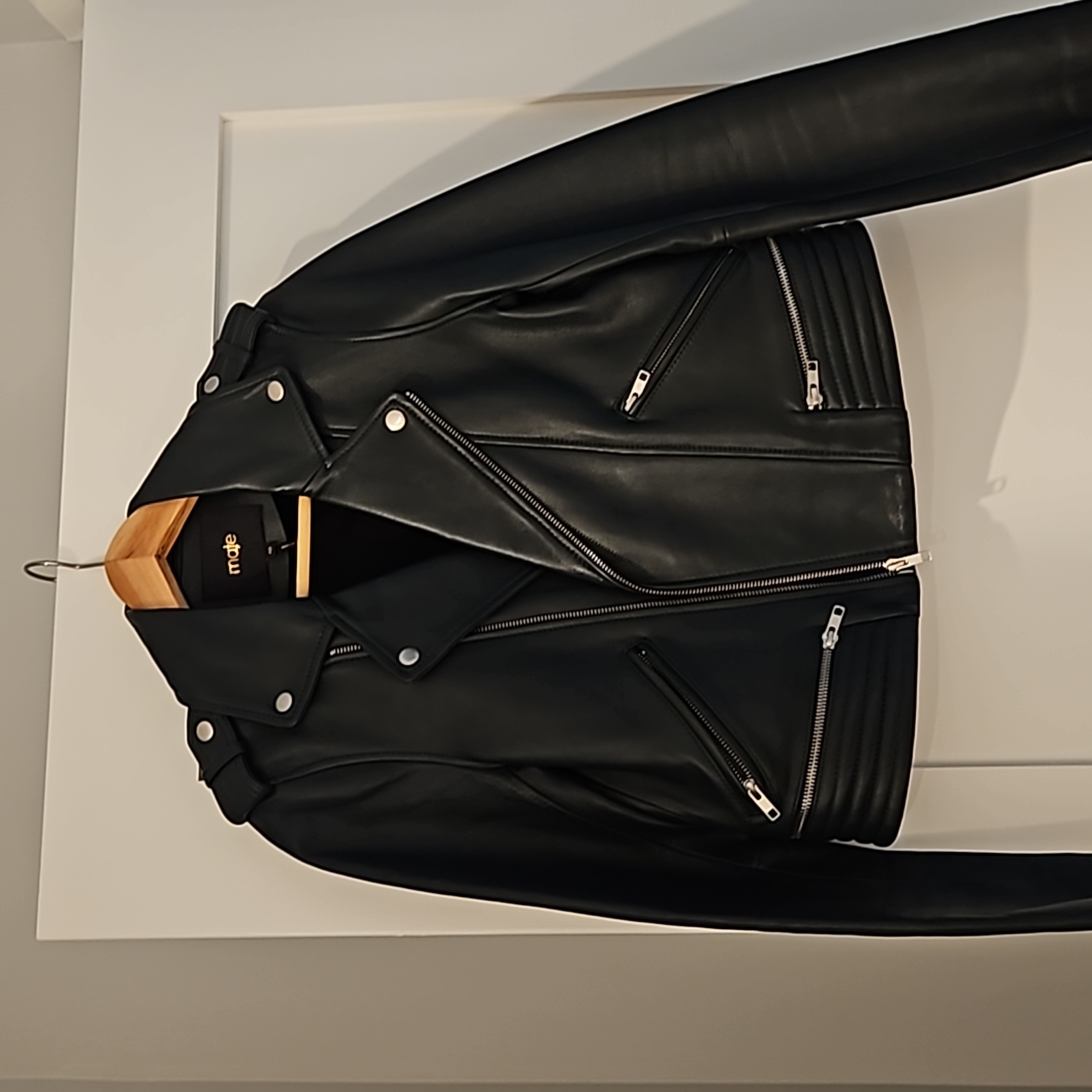 Maje Dark Green Lamb Leather Jacket